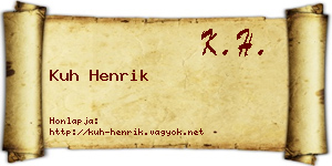 Kuh Henrik névjegykártya